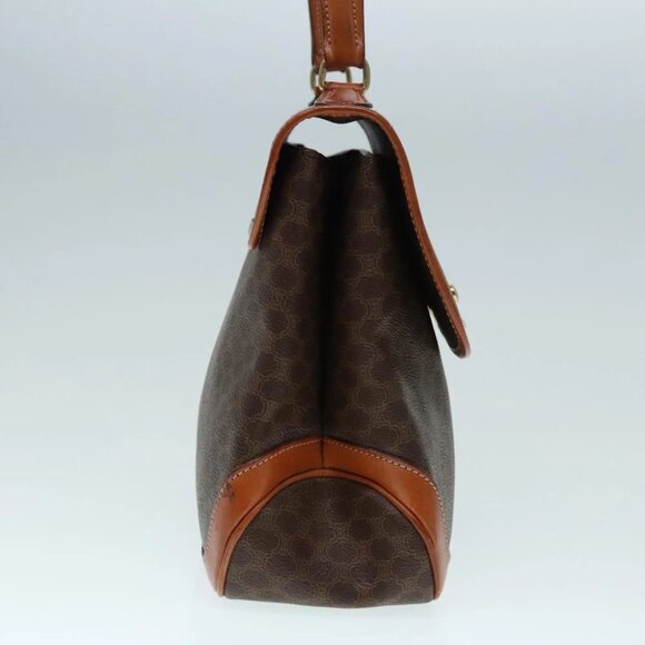 CELINE Macadam Canvas Hand Bag PVC Leather Brown Gold Auth 91294 - Picture 5 of 15